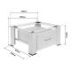 22. Maclean Washer/Dryer Stand with Drawer, Max Load 150kg, White, MC-117 W