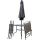 12. SYDNEY GARDEN FURNITURE SET TABLE 4 CHAIRS AND UMBRELLA GREY