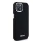 4. DKNY Liquid Silicone Small Metal Logo MagSafe Case for iPhone 15 Plus / 14 Plus - Black