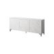 MARMO 3D chest of drawers 200x45xH80.5 white matt/white marble