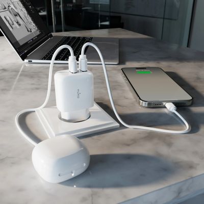 8. Puro PROLITE 10W 2x USB-A Wall Charger - White