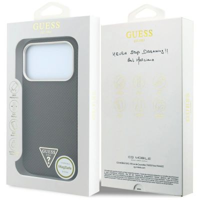 8. Guess Kevlar Triangle Logo MagSafe Case for iPhone 17 Pro Max / 18 Pro Max - Brown