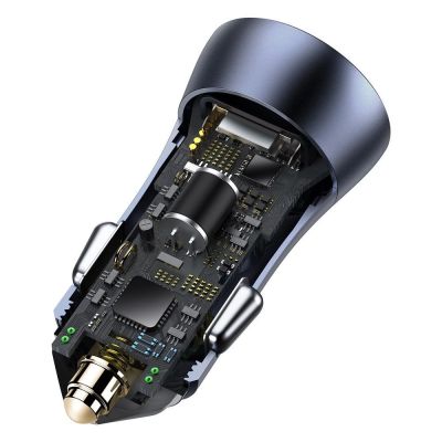 5. Baseus Golden Contactor Pro fast car charger 2x USB 40 W Quick Charge SCP FCP AFC + USB cable - USB Type C gray (TZCCJD-A0G)