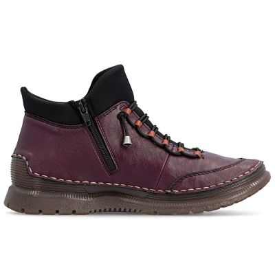 2. Women's insulated ankle boots, burgundy, Rieker 53650-30