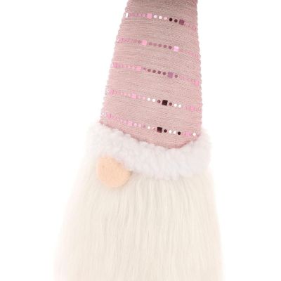 6. SHINY SANTA DECORATIVE gnome 38+20CM PINK