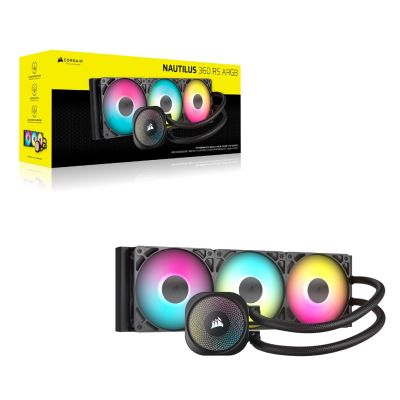4. CORSAIR NAUTILUS 360 ARGB, 360mm Radiator, Liquid CPU Cooler