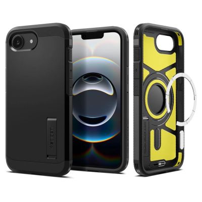 Spigen Tough Armor Case with MagSafe for iPhone 16e / 17e with Stand - Black