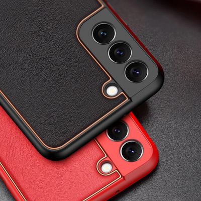 17. Dux Ducis Yolo elegant cover made of ecological leather for Samsung Galaxy S22 + (S22 Plus) red