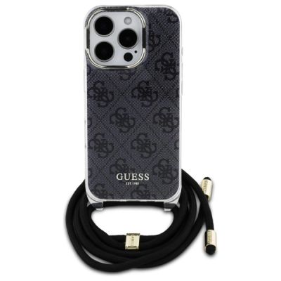2. Guess Crossbody Cord 4G Print Case for iPhone 16 Pro Max - Black