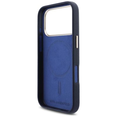 7. Karl Lagerfeld Karl Head Logo MagSafe Case for iPhone 17 Pro - Blue