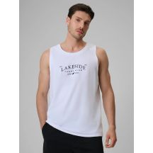 Men's regular sleeveless T-shirt with print 4F 4FRSS26TSLEM331-10S