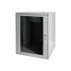 11. Digitus DYNAmic 19" 16U wall-mounted network cabinet 600x450, glass door, gray, undivided, assembled, 60kg