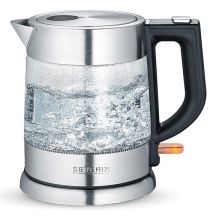 SEVERIN ELECTRIC KETTLE, GLASS AND STEEL, CAPACITY 1 L, CONCEALED HEATER, ANTI-SCALE FILTER, INDICATOR LIGHT, POWER 2200 W WK3468