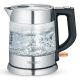 SEVERIN ELECTRIC KETTLE, GLASS AND STEEL, CAPACITY 1 L, CONCEALED HEATER, ANTI-SCALE FILTER, INDICATOR LIGHT, POWER 2200 W WK3468