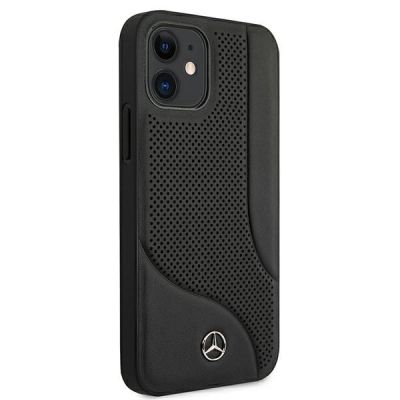 4. Mercedes Leather Perforated Area Case for iPhone 12 mini - Black