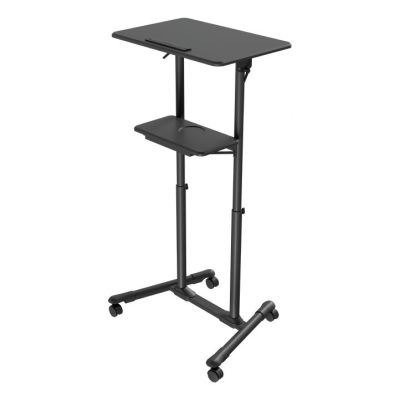 2. Gembird Mobile Stand with Height-Adjustable Wheels, Black