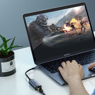 3. Ugreen external network adapter RJ45 - USB Type C (1000 Mbps / 1 Gbps) Gigabit Ethernet gray (CM199)