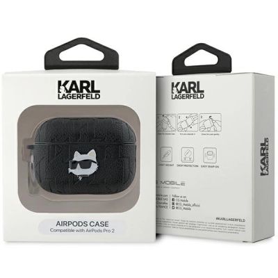 4. Karl Lagerfeld Monogram Choupette Head case for AirPods Pro 2 - black