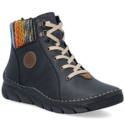 Rieker 55040-00 comfortable black women's ankle boots