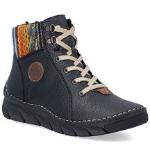 Rieker 55040-00 comfortable black women's ankle boots