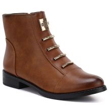 Women's flat ankle boots camel M.Daszyński SA62-126