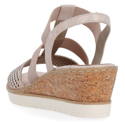9. Comfortable wedge sandals Remonte W RKR667 rose gold