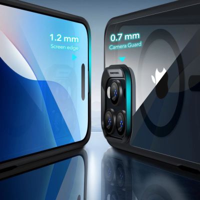 4. ESR Classic Hybrid Halolock MagSafe Case + Tempered Glass for iPhone 16 Pro Max - Clear with Black Frame