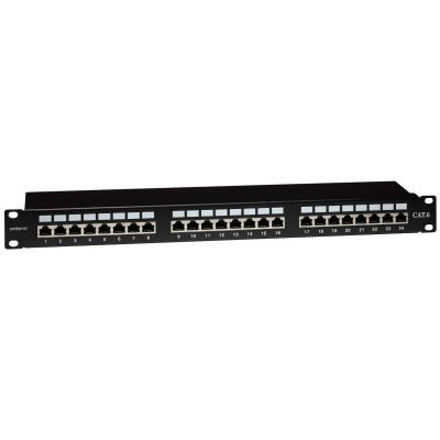 EmiterNet Panel 19" 24xRJ45 STP cat.6 (1U) with shelf