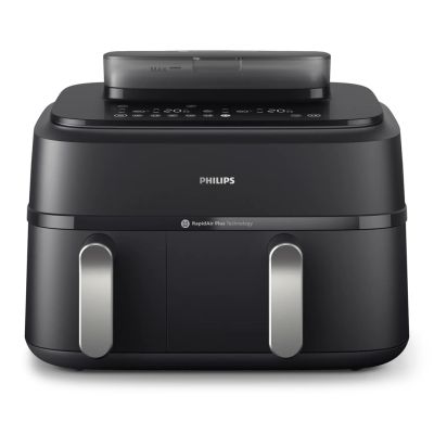 17. Philips 5000 series NA551/00 fryer Double 9 l Autonomous 2750 W Hot air fryer Black, Silver