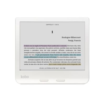 14. Kobo Libra Color 7" E-Ink Kaleido 3 32GB WI-FI White Ebook Reader