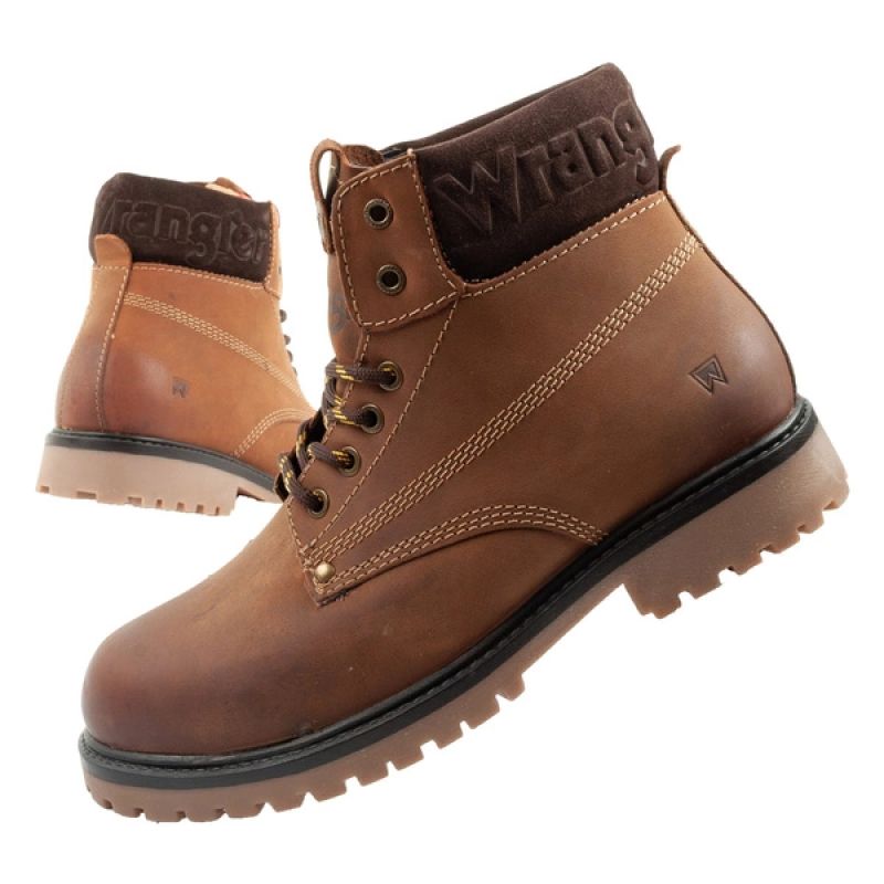 Wrangler Arch men's shoes Chelsea boots elegant ankle boots natural leather brown