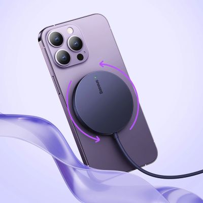 18. Baseus Simple Mini3 magnetic charger MagSafe Qi 15W purple
