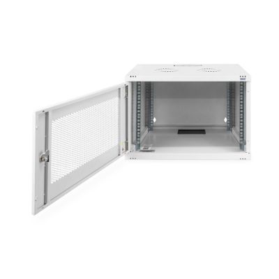 3. Digitus 19" 7U wall-mounted network cabinet 540x400, perforated door, gray, undivided, unassembled, 60kg