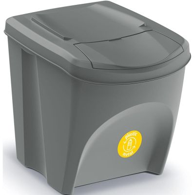 7. GARBAGE BINS 25 L SORTIBOX SET 4 PCS GREY STONE