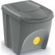 7. GARBAGE BINS 25 L SORTIBOX SET 4 PCS GREY STONE