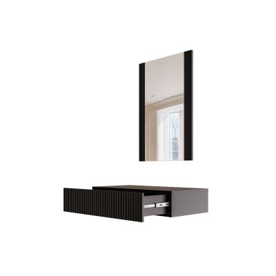 4. Dressing table with mirror PAFOS 80x41.6x100 black matt