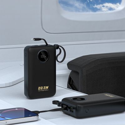 11. Dudao K14+ Powerbank 20000mAh 22.5W USB-C / USB-A / Built-in Lightning and USB-C Cables - Black