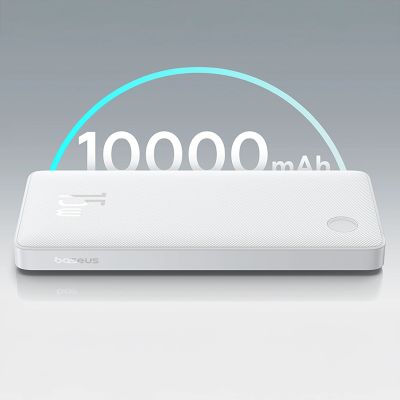 7. Baseus Airpow Lite 10000mAh 15W Power Bank with Baseus Simple USB-A - USB-C 30cm Cable - White