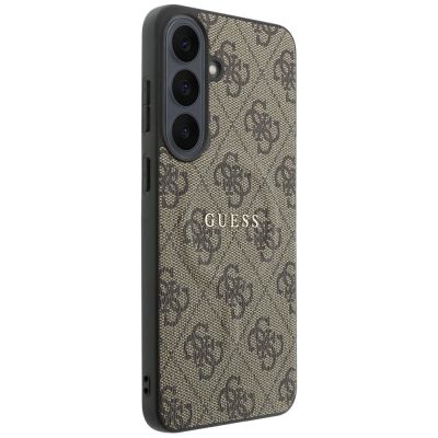 4. Guess Embossed 4G Ring Classic Logo MagSafe Case for Samsung Galaxy S26 FE – Brown