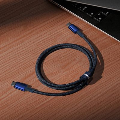 14. Baseus Tungsten Gold USB-C / USB-C 100W Cable 1m - Navy Blue