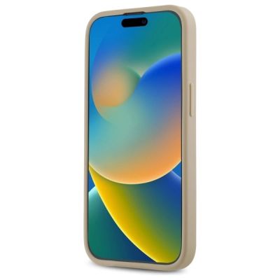 5. DKNY Quilted Stack Logo iPhone 14 Case - Beige