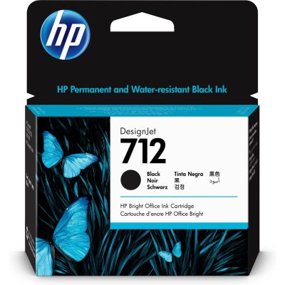 HP 712 DesignJet Black Ink Cartridge 80 ml