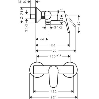 2. Hansgrohe Focus 1-grebs brusearmatur