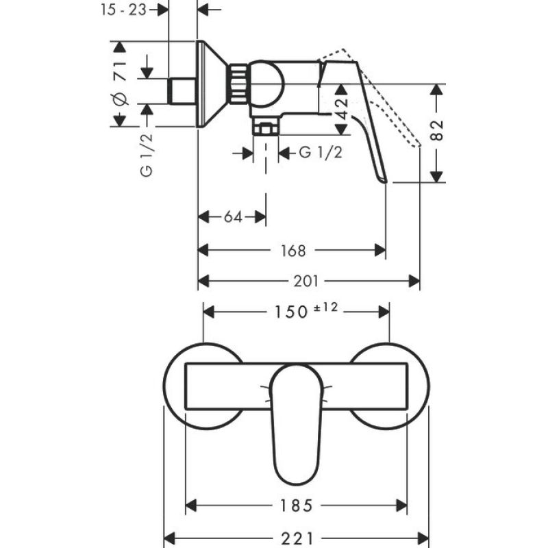 2. Hansgrohe Focus 1-grebs brusearmatur