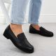 7. Women’s Black Leather Loafers Sergio Leone MK25112-S