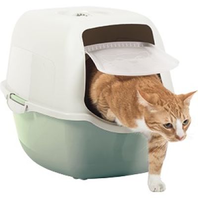 2. ROTHO Bailey White and Green - Cat Litter Box