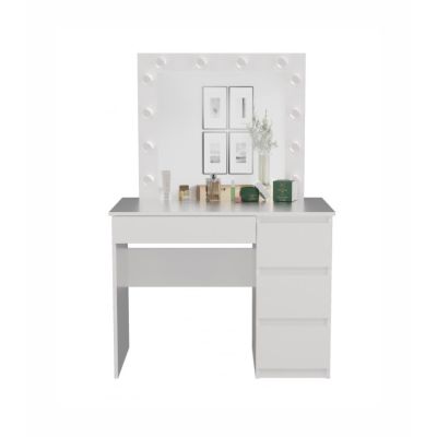 2. MIJAS DESK SET RIGHT WHITE + MARINA MIRROR