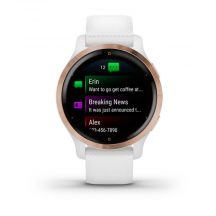 Garmin Venu 2S Watch (40 mm) Rose Gold Stainless Steel Bezel / White Case / Silicone Band