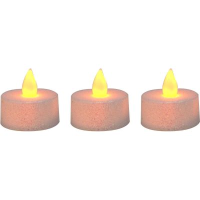 9. SET OF 3 LED TEA LIGHT CANDLES WITH GLITTER