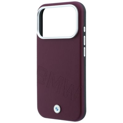 6. BMW Sign Inclined Deboss Letters MagSafe case for iPhone 17 Pro Max / 18 Pro Max - burgundy
